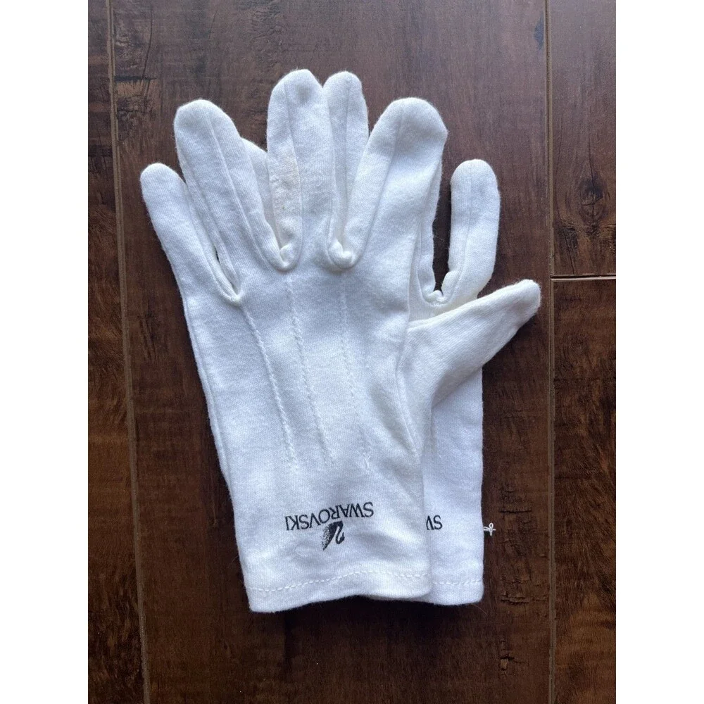 Swarovski Crystal NEW White Cotton Cleaning Presentation Gloves 1 Pair